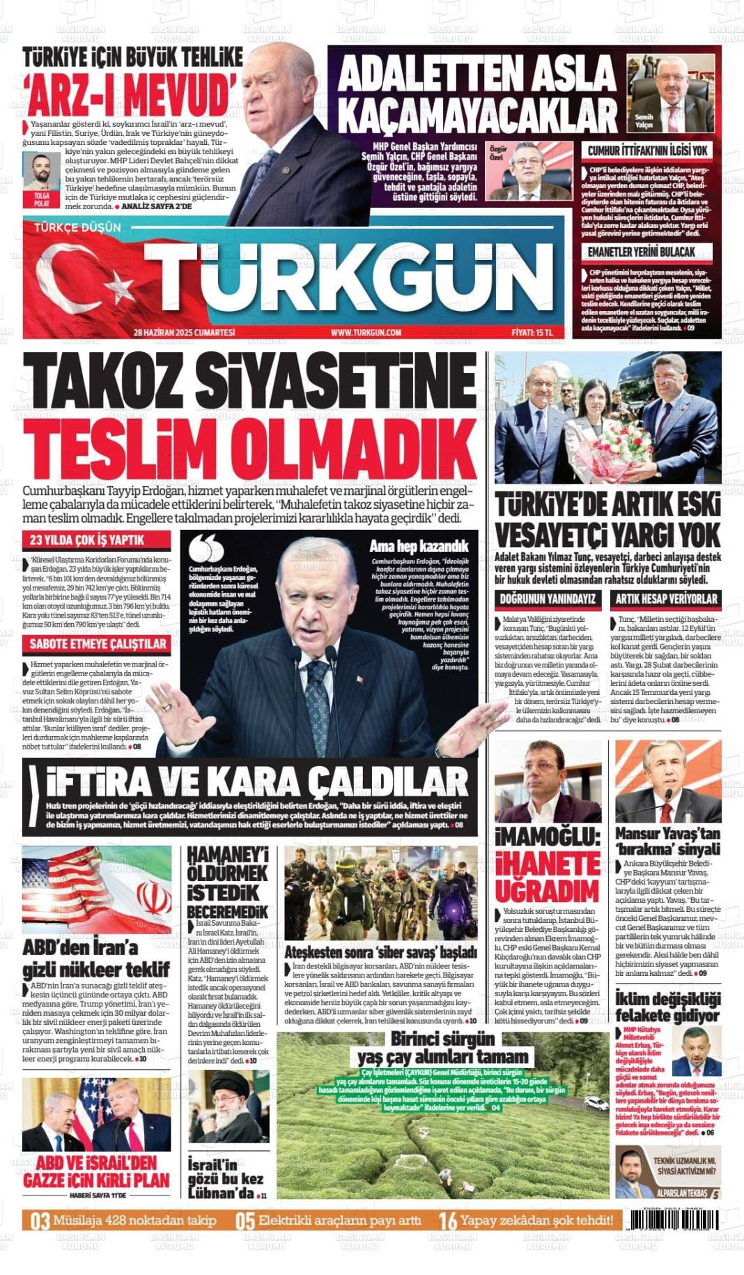 Gazeteler bugün ne yazdı? İşte manşetlerle Türkiye gündemi... 15